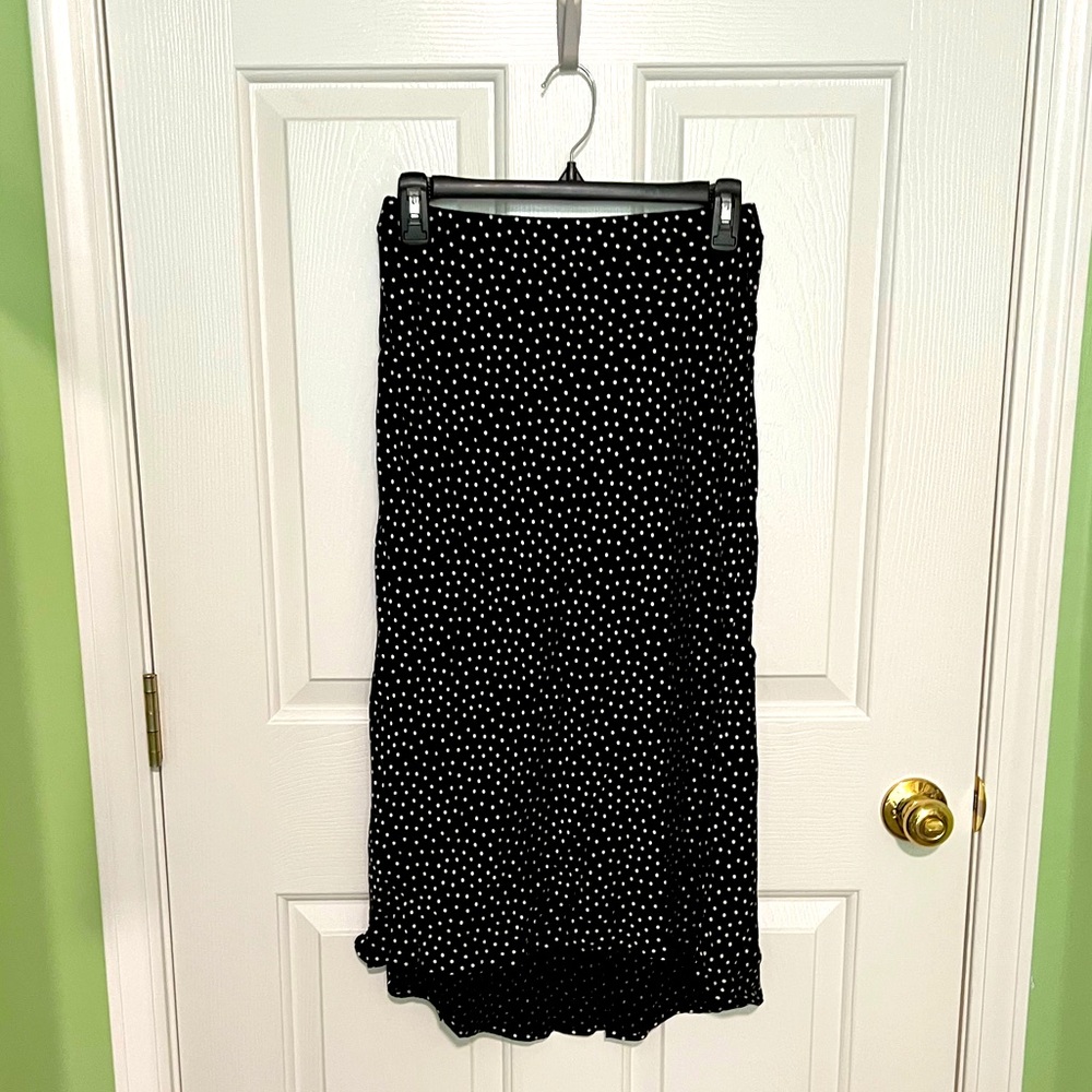 Abercrombie & Fitch Black Maxi Skirt with White Dots